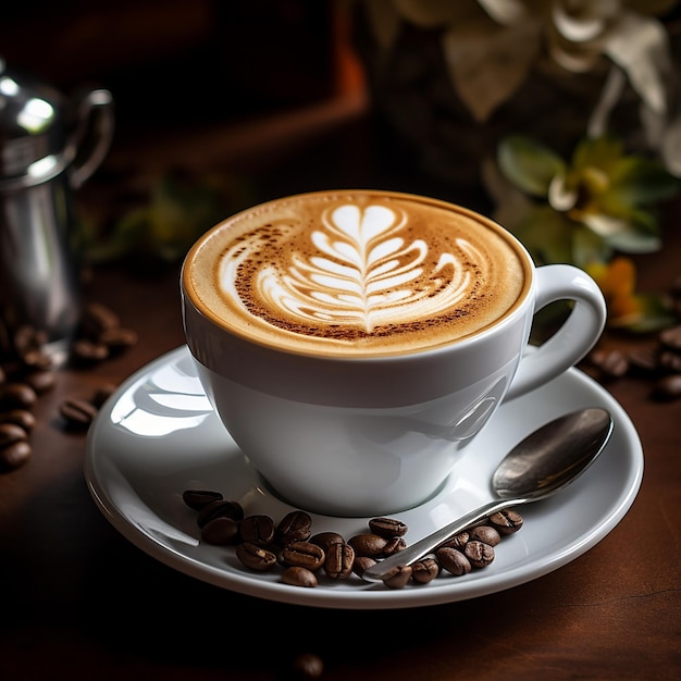 Product photography of cappuccino isolated