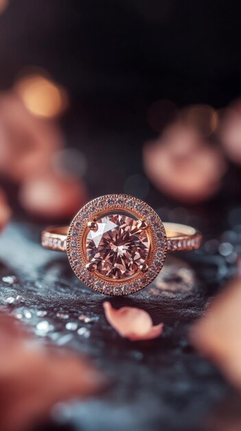 Photo product photography of premium rose gold ring