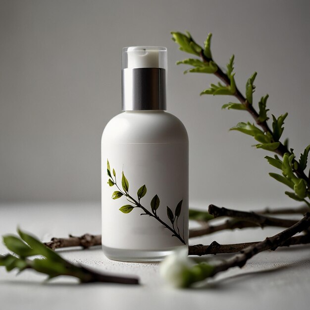 Product photography white makeup bottle