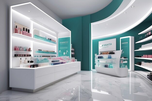 Product presentation 3d rendering for cosmetic product display