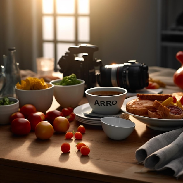 Product shots of photorealistic professional food