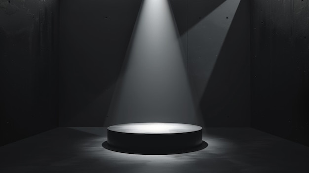 Product showcase with spotlight Black studio room background