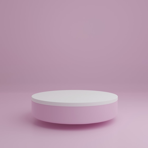 Product Stand in pink room Studio Scene For Product minimal design3D rendering