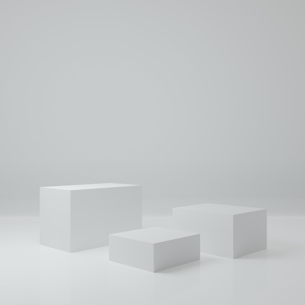 Product Stand in white room Studio Scene For Product minimal design3D rendering