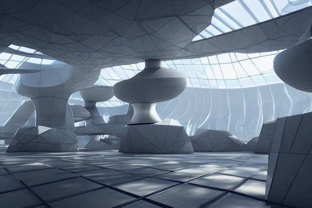 Product view, futuristic architecture, ai render