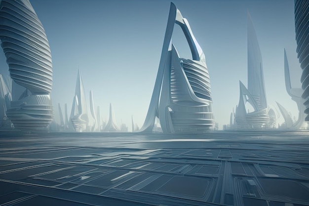 Product view, futuristic architecture, ai render