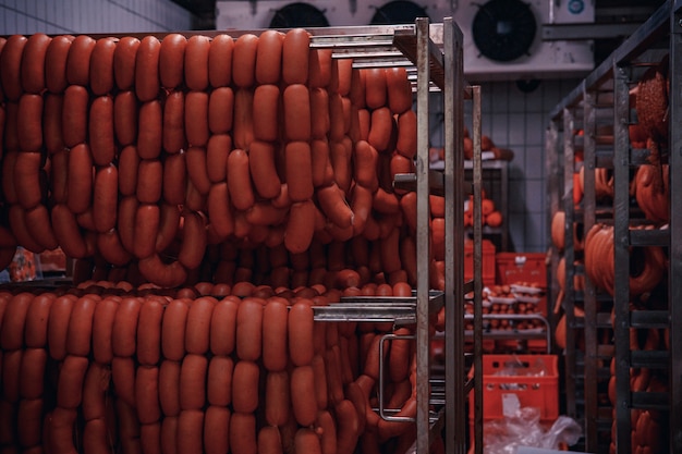 Production of meat products in the supermarket in the supermarket.