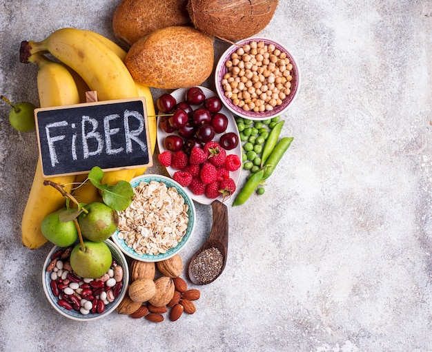 Photo products rich in fiber, healthy diet food