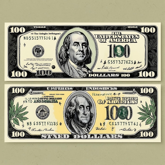 Photo professional 100 dollar bill graphics for financial use