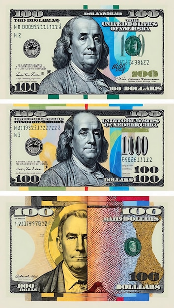 Photo professional 100 dollar bill graphics for financial use