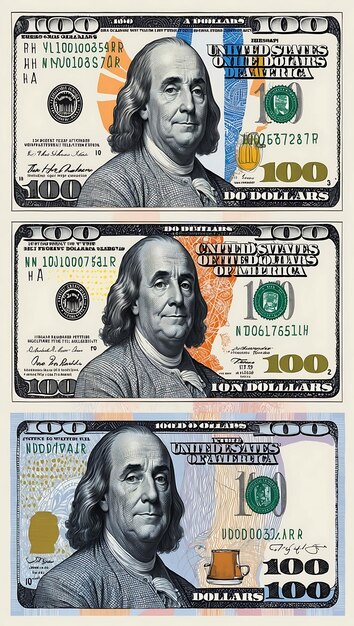 Photo professional 100 dollar bill graphics for financial use