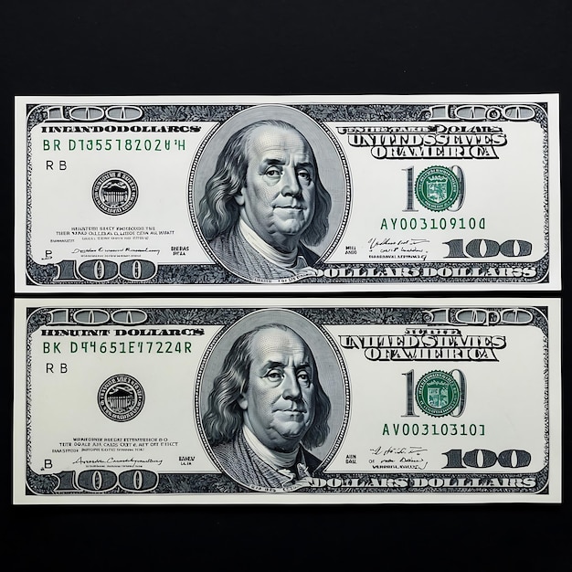 Photo professional 100 dollar bill graphics for financial use