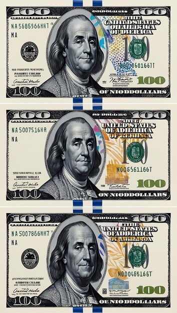 Photo professional 100 dollar bill graphics for financial use