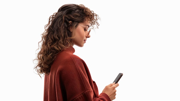 Professional Adult Woman Working with Over the Shoulder View