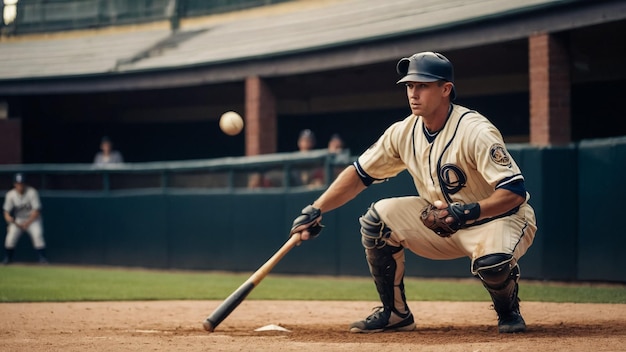 Professional baseball players on the grand arena in night