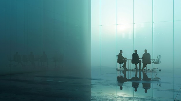 Professional Business Consulting Meeting Group of People at Table in Room