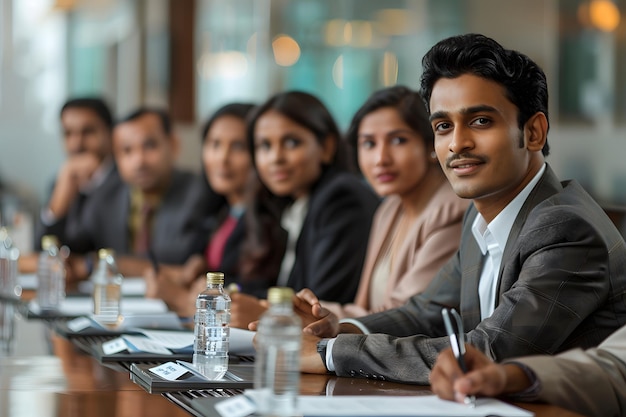 Professional Business Meeting Focused and Engaged Team Discussion