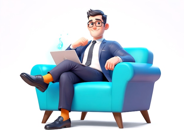 Professional Businessman Icon 3D Character