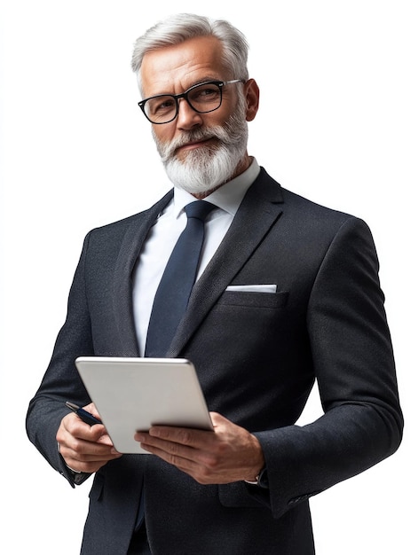 Professional Businessman in Suit with Tablet