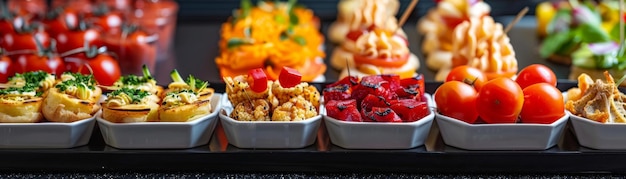 Photo professional catering with canapes and snacks at a business meeting in the office