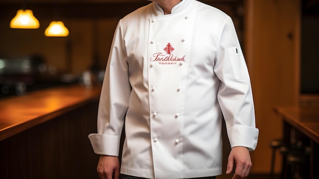 A professional chef's jacket with personalized embroidery