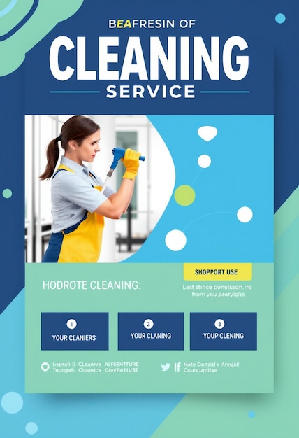 Photo professional cleaning service flyer template with modern design