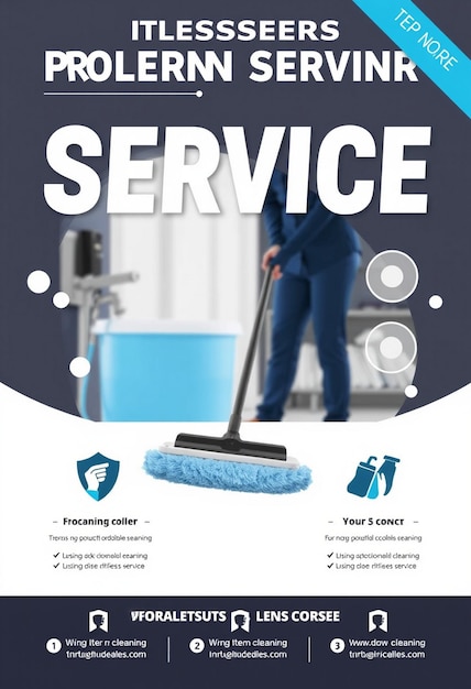 Photo professional cleaning service flyer template with modern design