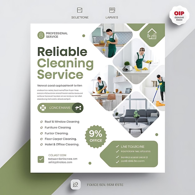 Professional Cleaning Service Flyer Template with Modern Design