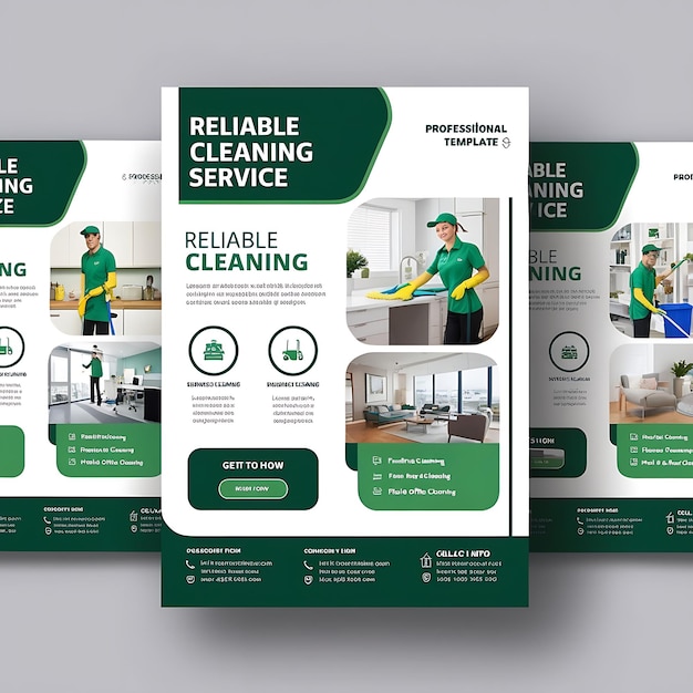 Professional Cleaning Service Flyer Template with Modern Design