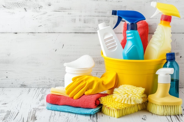 Professional cleaning supplies and equipment for cleaning company service advertisement