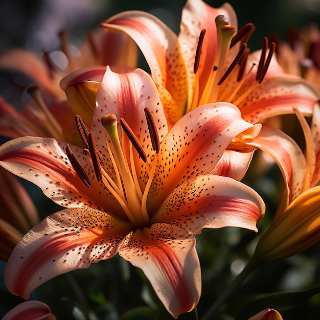 Photo professional color gradient lily closeup