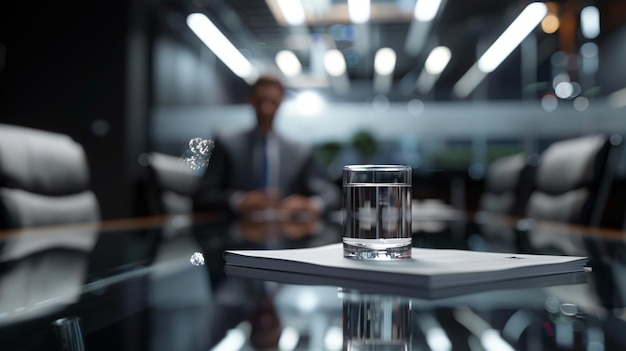 Professional Corporate Meeting Discussion on Glass Table