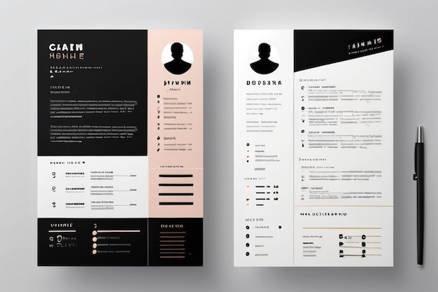 Photo professional cv resume template design for a creative person vector minimalist