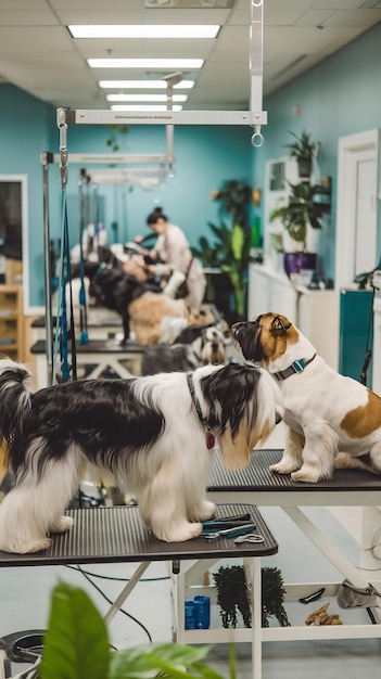 Photo professional dog care in a specialized salon