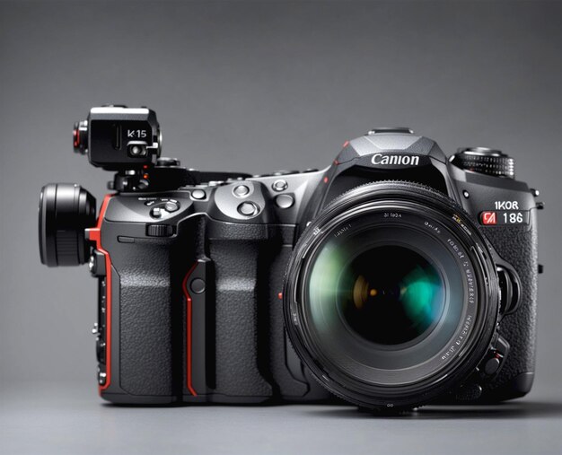 Professional dslr and digital camera with lens generated by Ai