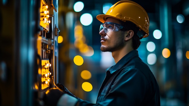 A professional Electrician working in a building