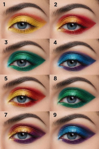 Photo professional eye makeup tutorial for perfect application