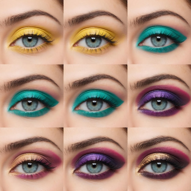 Photo professional eye makeup tutorial for perfect application