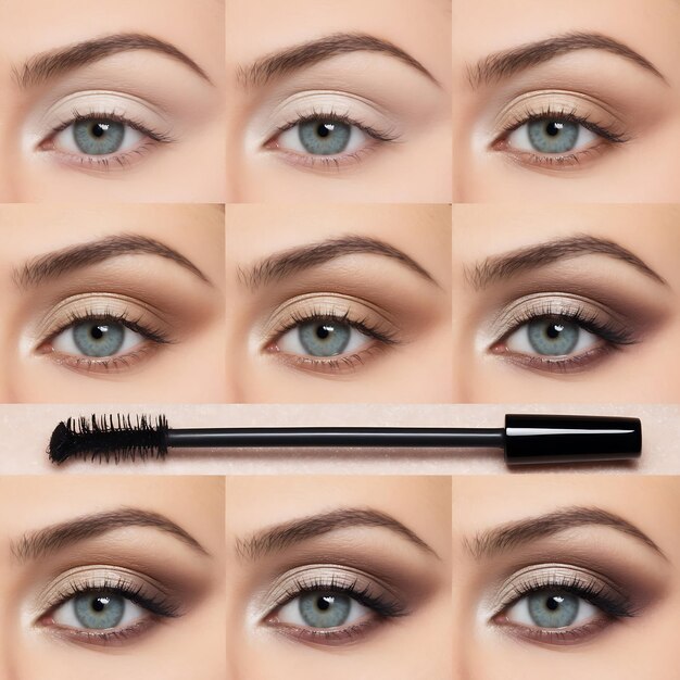 Photo professional eye makeup tutorial for perfect application