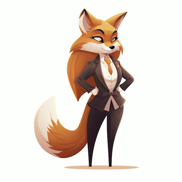 Professional female fox employee in office setting