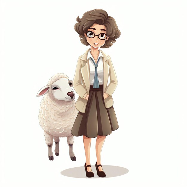 Photo professional female sheep employee in professional attire