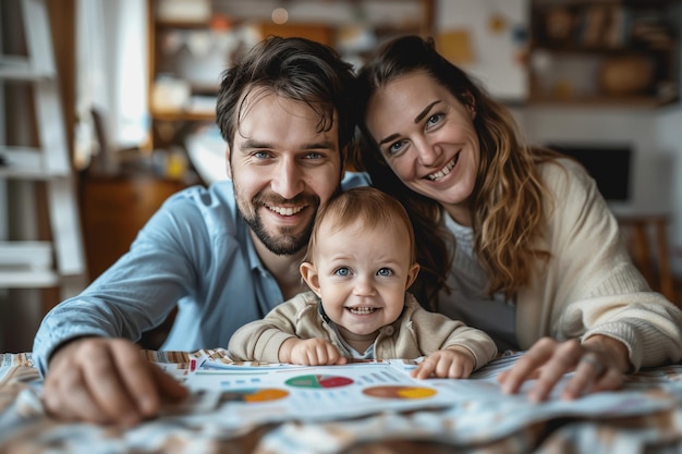 Professional financial advisor illustrating wealth growth strategies to multigenerational family