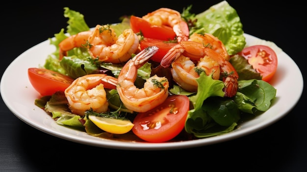 Professional food photography of Shrimp salad