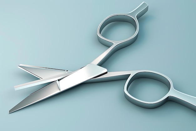 Photo professional hairdressing scissors on a blue background