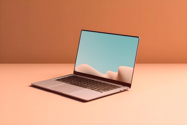 Professional Laptop Mockup Trendy Background HighQuality and Realistic Design for Effective Marke