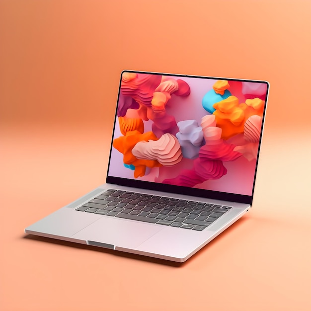 Professional Laptop Mockup Trendy Background HighQuality and Realistic Design for Effective Marke