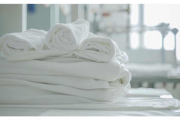 Professional laundry service clean white linens for institutions and industries