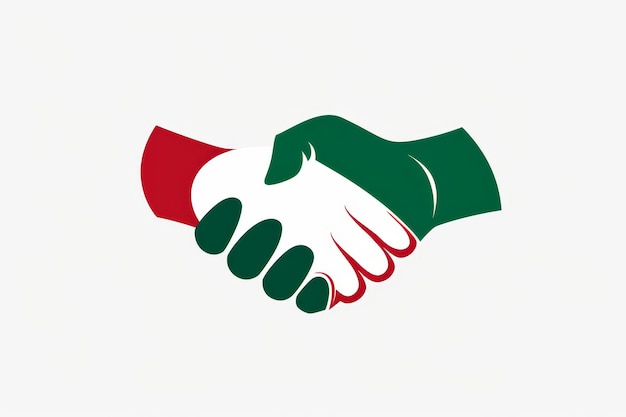 Photo professional logo of the small city residents association with the motif of shaking hands colours white red and green ar 32 style raw job id d6dafd4d434f48299b805b7573d25cc7