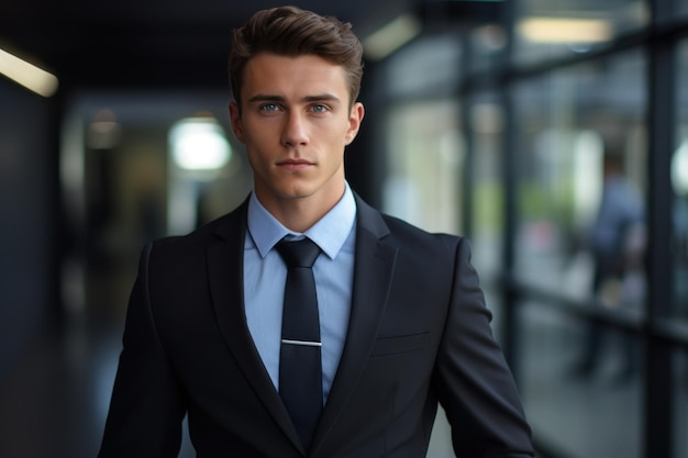 Professional man posing in suit and tie