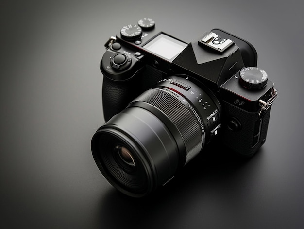 Professional Mirrorless Camera on Dark Background